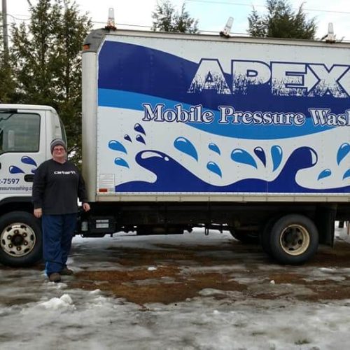 Apex Mobile Pressure Washing -truck lettering by Infinite Signs